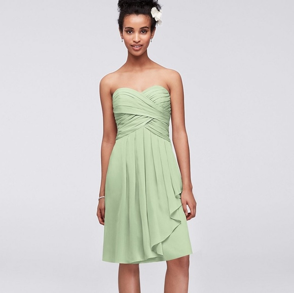 Davids Bridal Short Chiffon Crinkle Dress - Picture 3 of 9